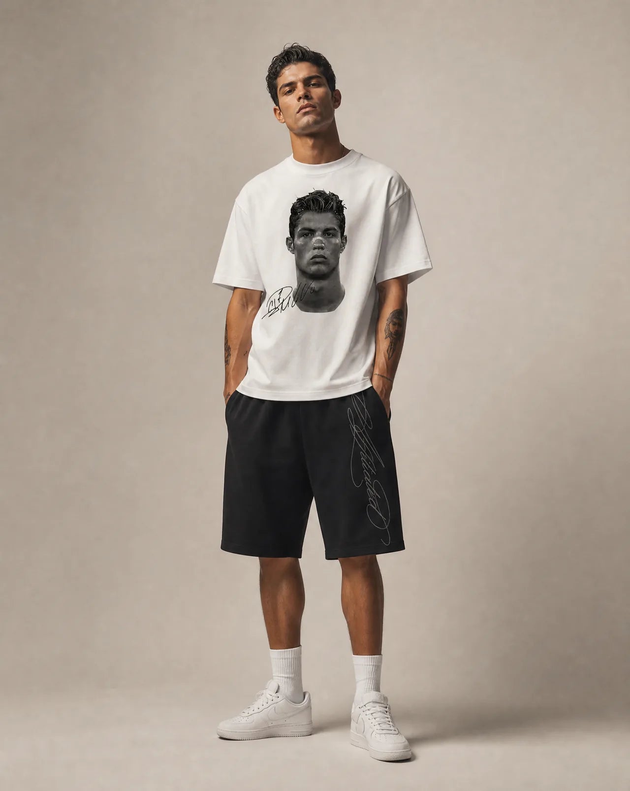 Fit koszulka CR7 + spodenki "lyrics"