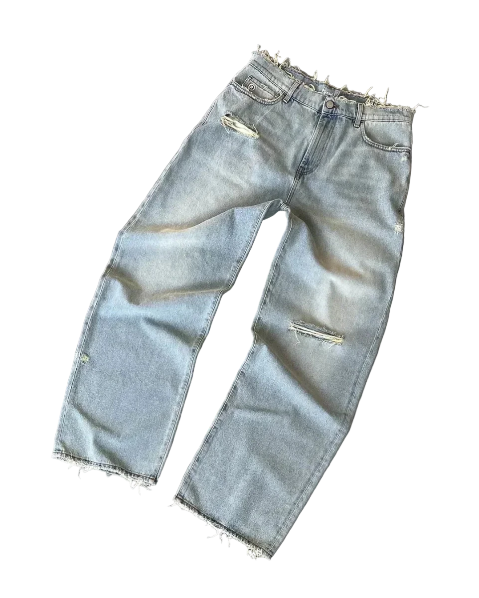 Baggy Jeansy z przetarciami - SWAGWRLD