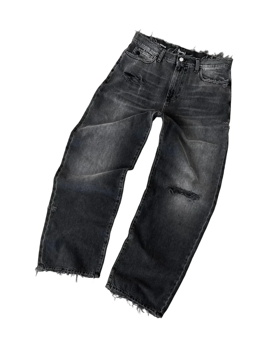 Baggy Jeansy z przetarciami - SWAGWRLD