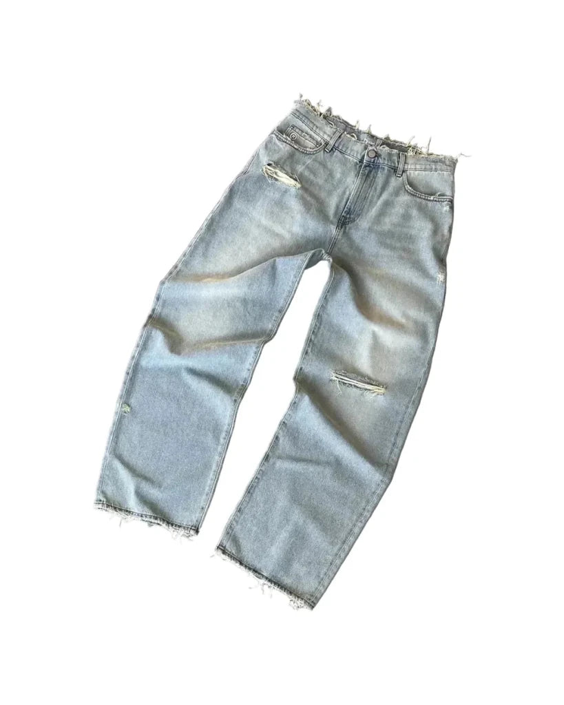 Baggy Jeansy z przetarciami - SWAGWRLD