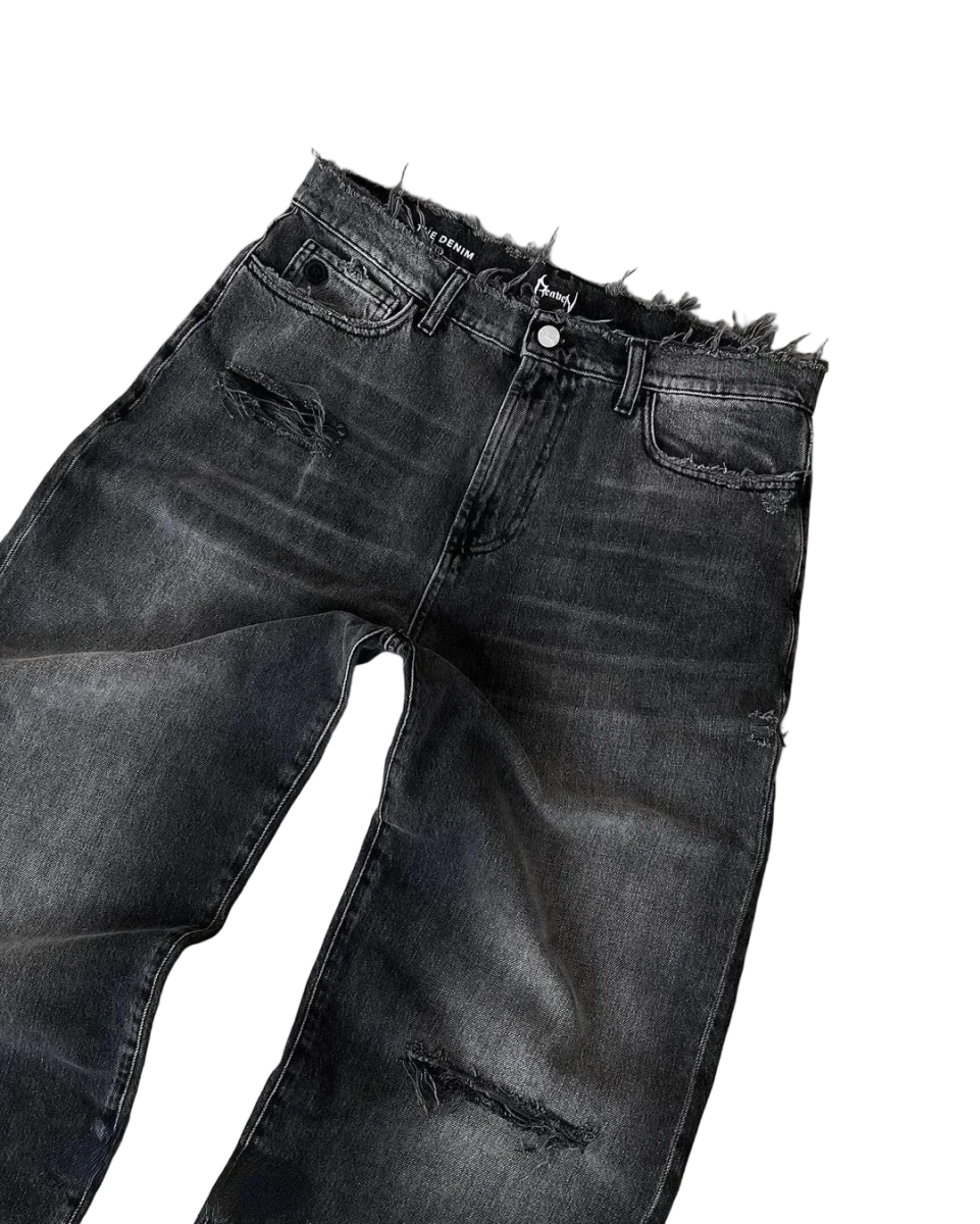 Baggy Jeansy z przetarciami - SWAGWRLD