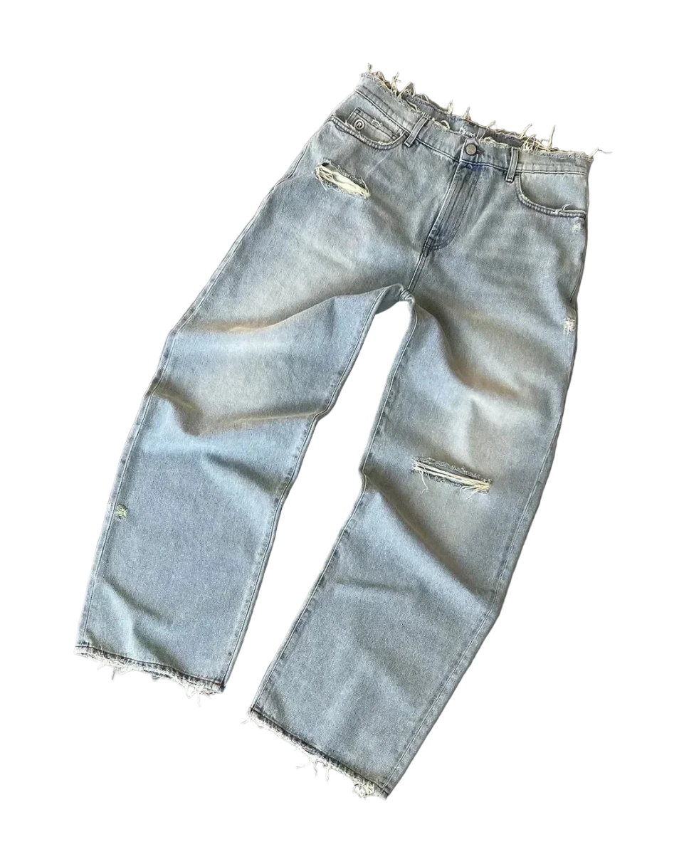 Baggy Jeansy z przetarciami - SWAGWRLD