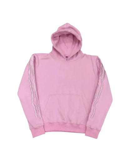 Y2K Baggy Hip - Hop Striped Fleece Tracksuit Set - SWAGWRLD